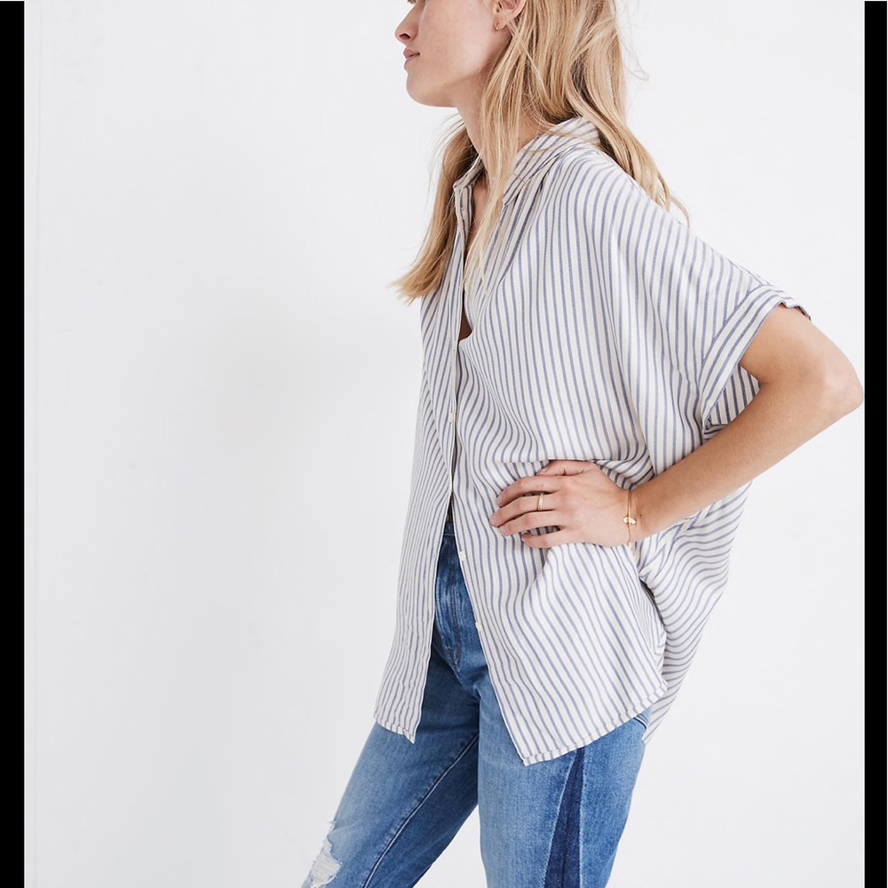 Madewell Stripe Button-down Top - Picture 2 of 8